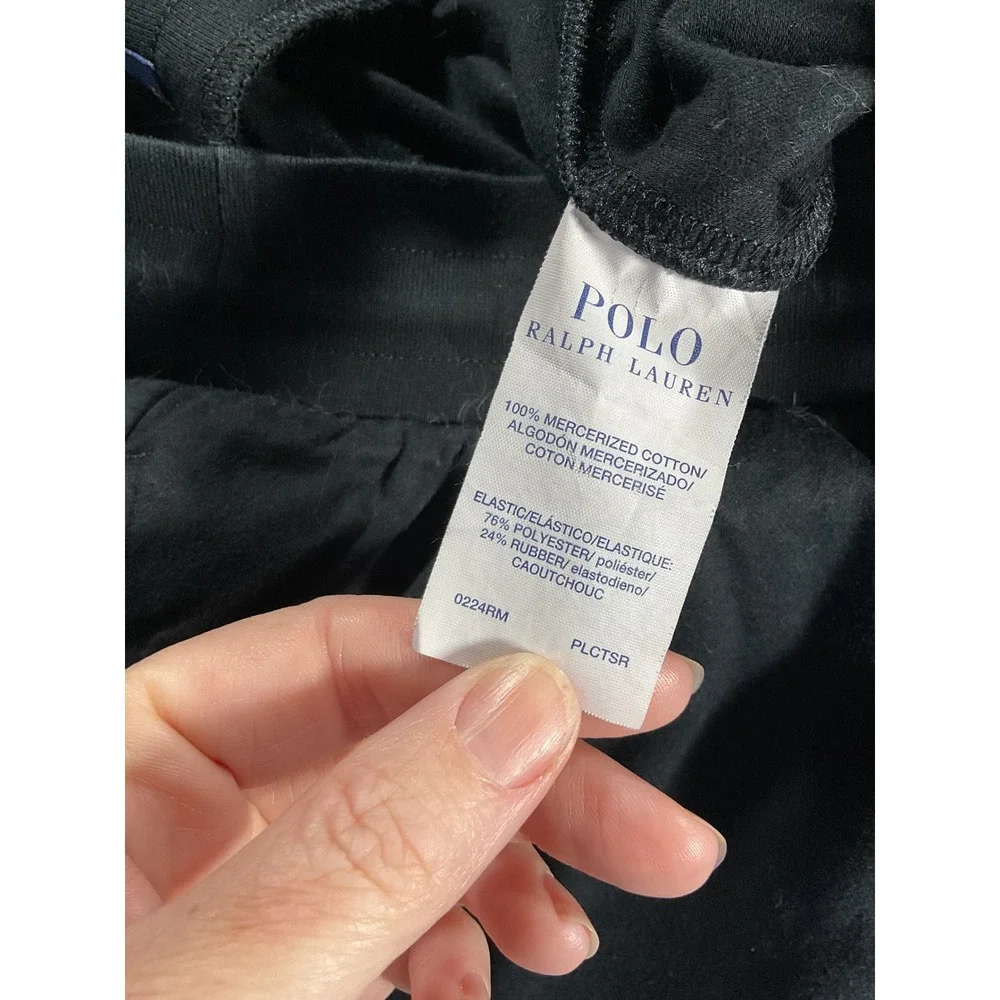 Polo Ralph Lauren Mens Mercerized Cotton Sleep Shorts Black Pony Medium 1774